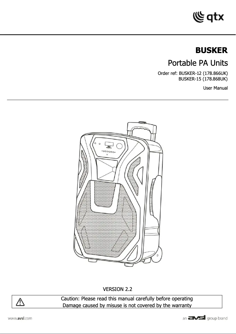 Page 1 of the manual User Manual Qtx BUSKER-15