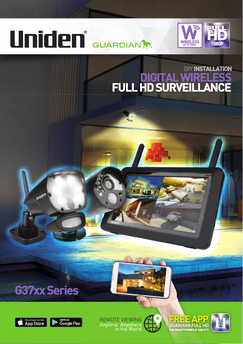 Page 1 of the manual Brochure Uniden G3720