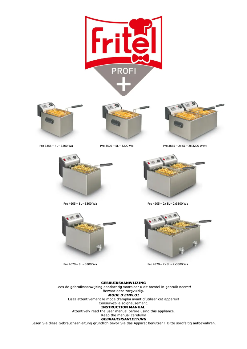 Page 1 of the manual User Manual Fritel Profi 4905