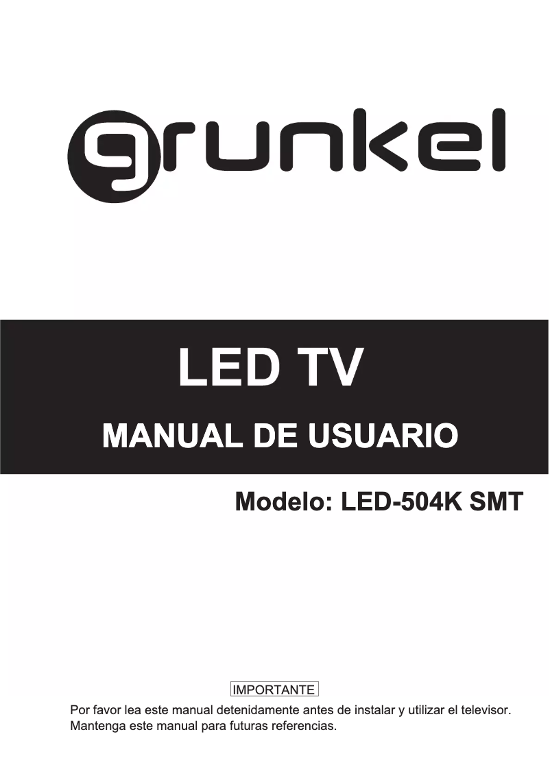 First page image of the manual for LED-504K SMT