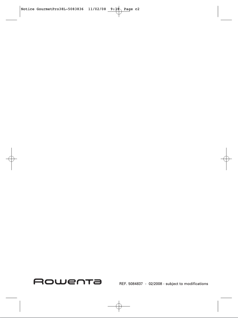 Page 1 of the manual User Manual Rowenta OR9081