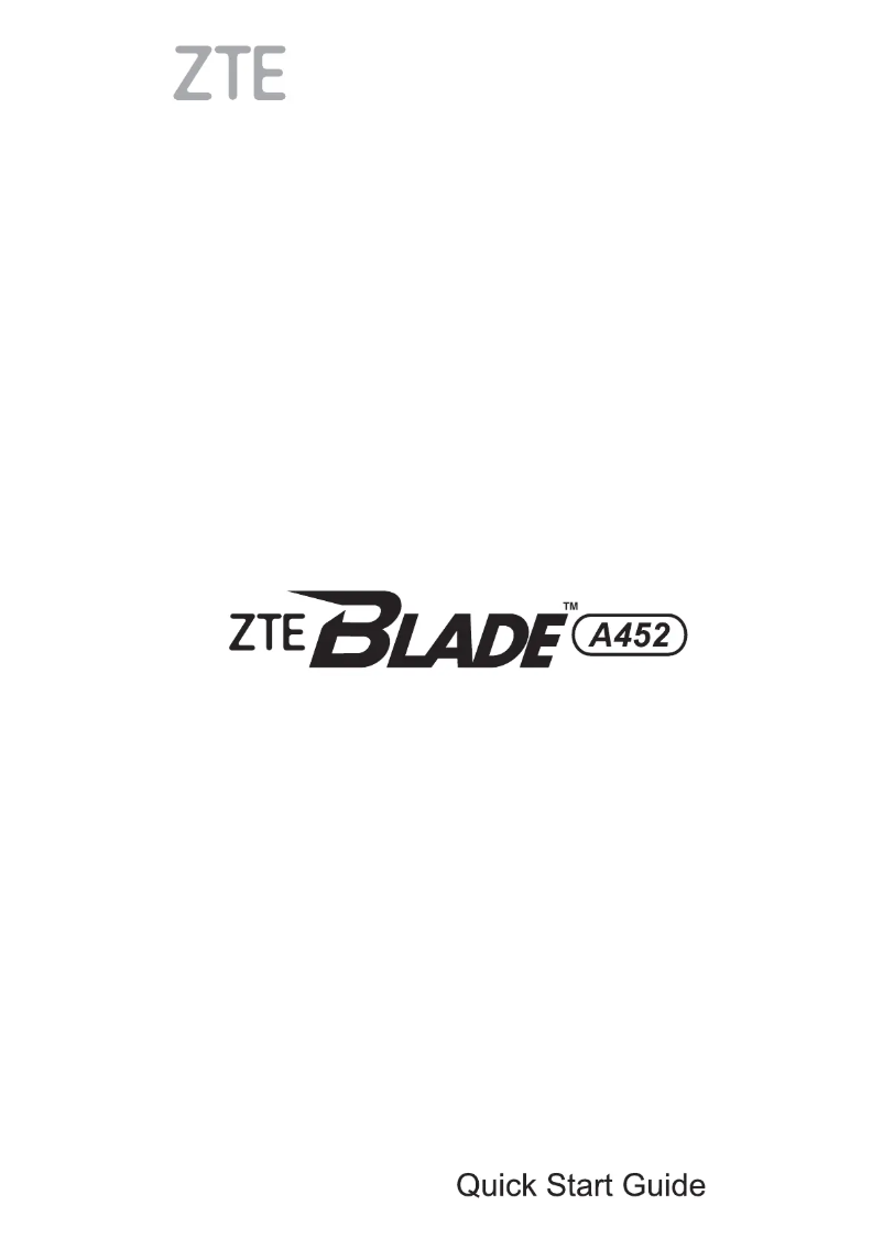 Page 1 of the manual User Manual ZTE Blade A452