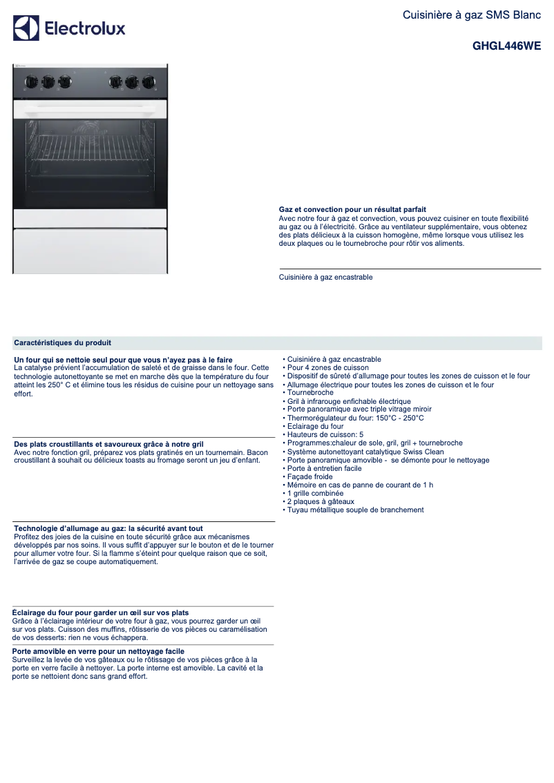 First page image of the manual for GHGL446WE