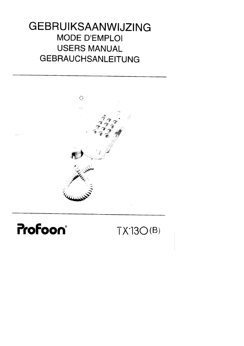 First page image of the manual for TX-130
