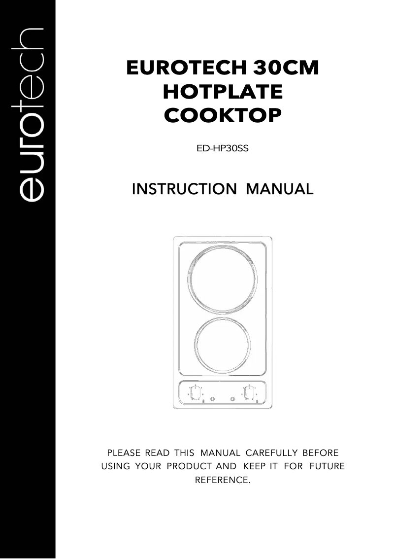 First page image of the manual for ED-HP30SS