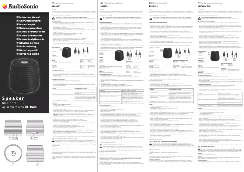 First page image of the manual for SK-1523
