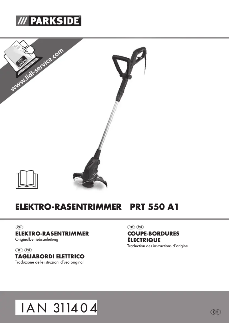 Page 1 of the manual User Manual Parkside PRT 550 A1