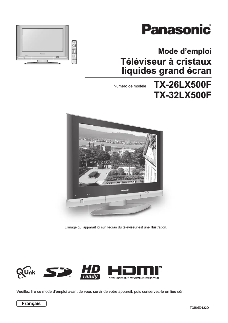 First page image of the manual for Viera TX-32LX500F