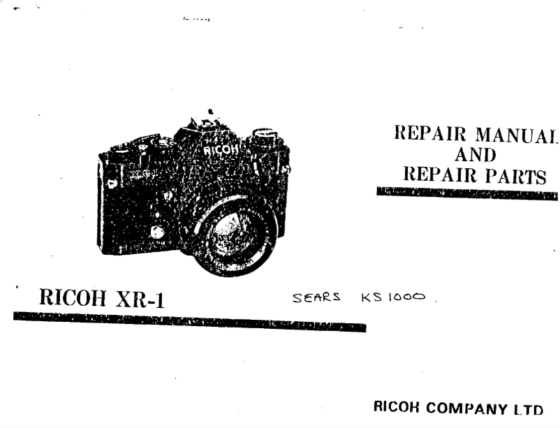 First page image of the manual for XR-1