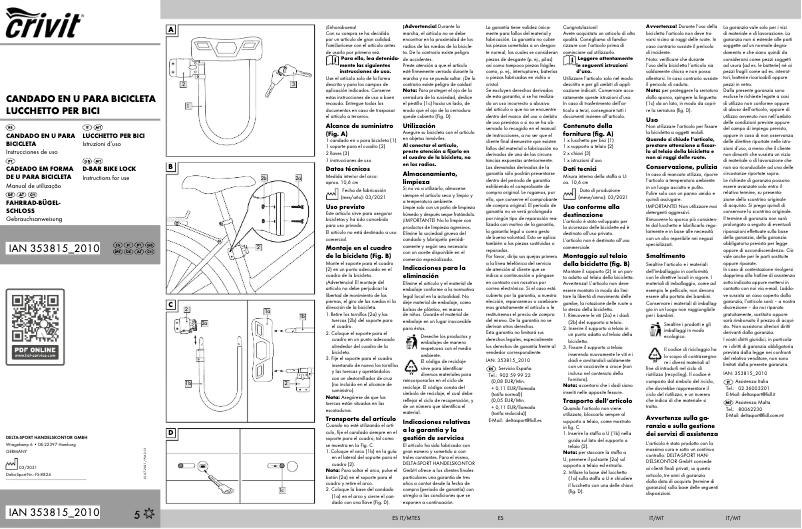 First page image of the manual for IAN 353815