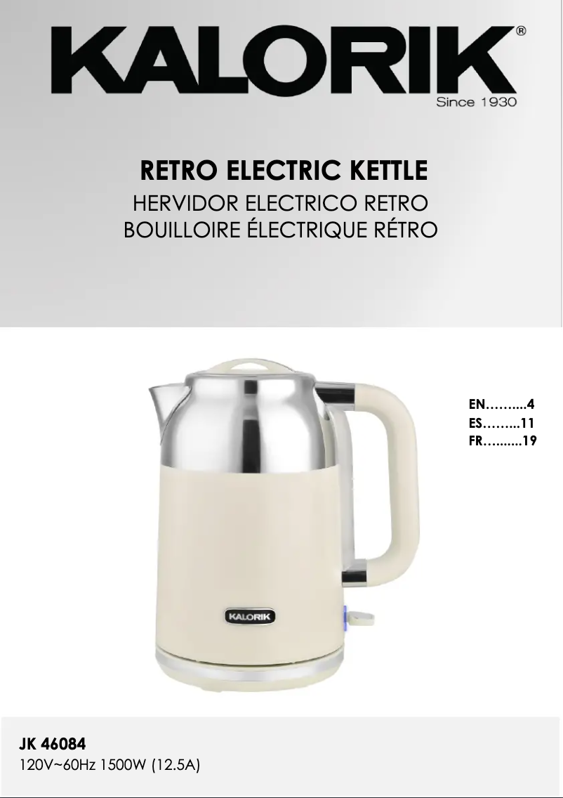 First page image of the manual for JK 46084