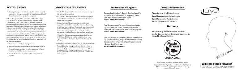 First page image of the manual for IAEB25