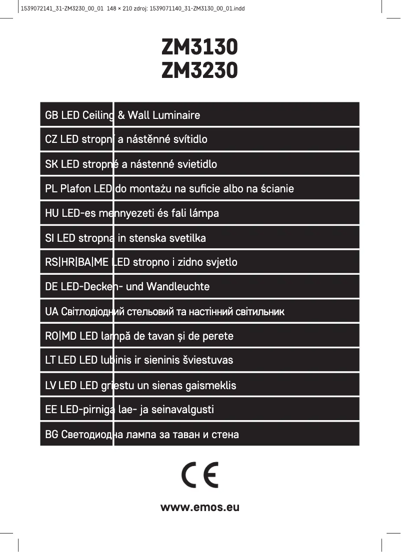 First page image of the manual for ZM3230