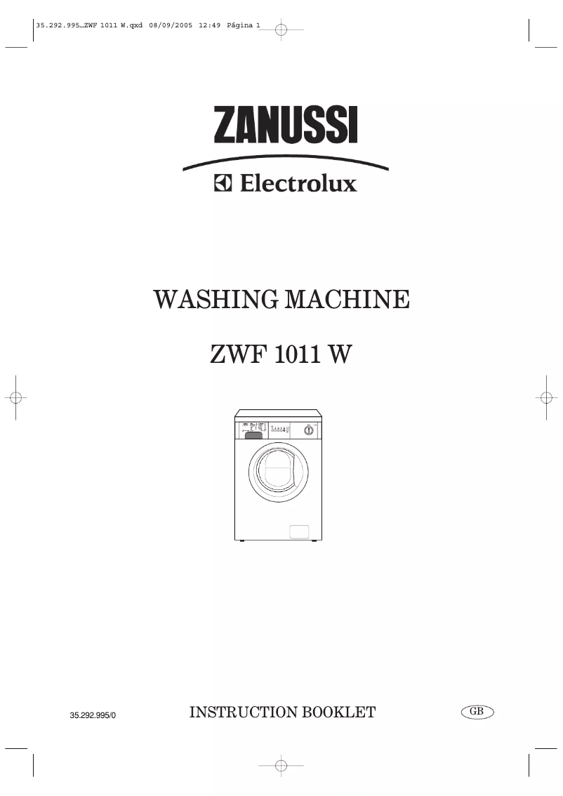 First page image of the manual for ZWF 1011 W