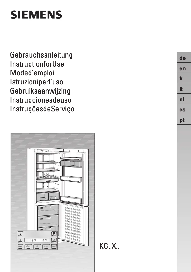 Page 1 of the manual User Manual Siemens KG34XV05