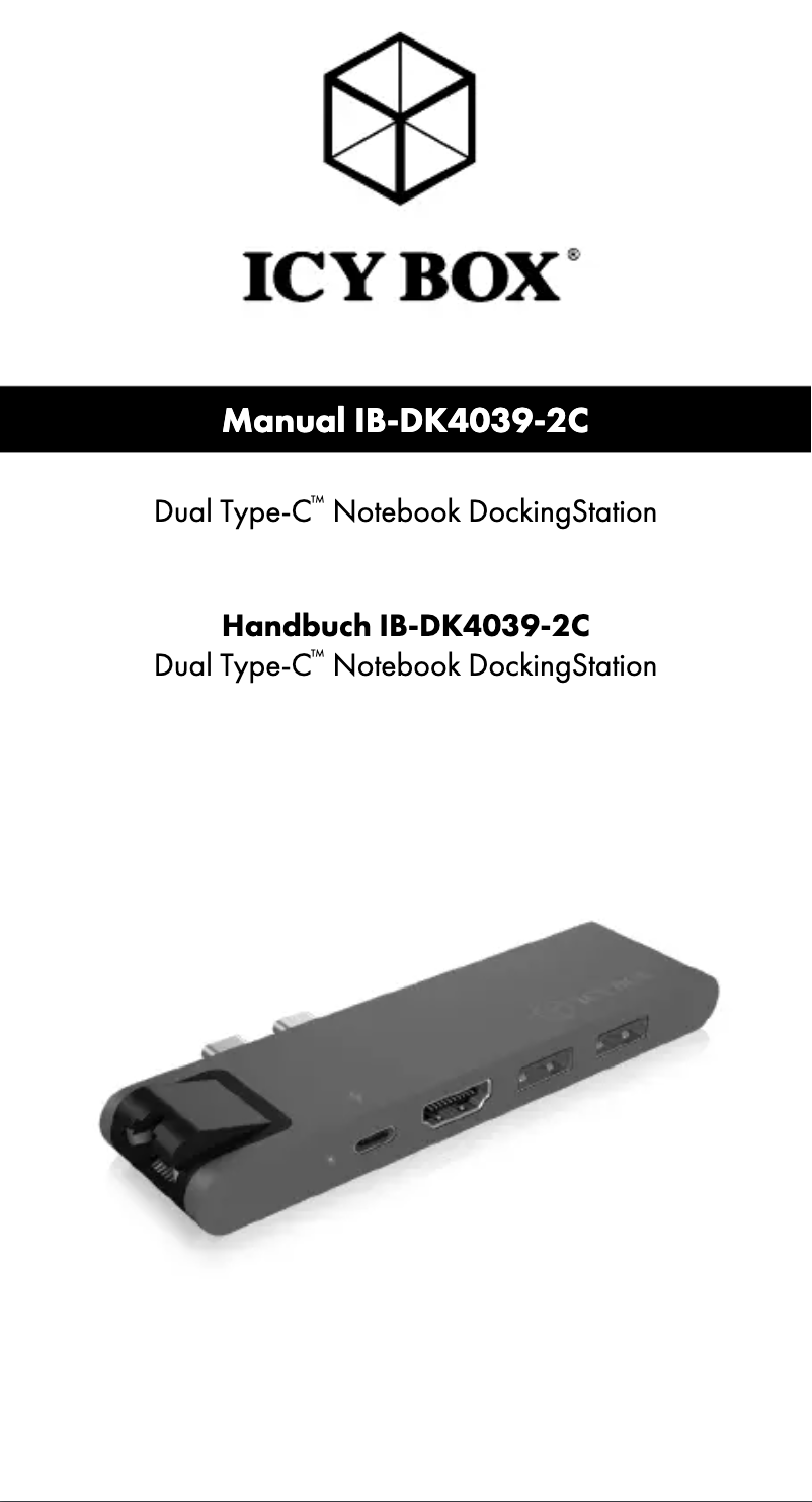 Page 1 of the manual Instruction Manual Icy Box IB-DK4039-2C