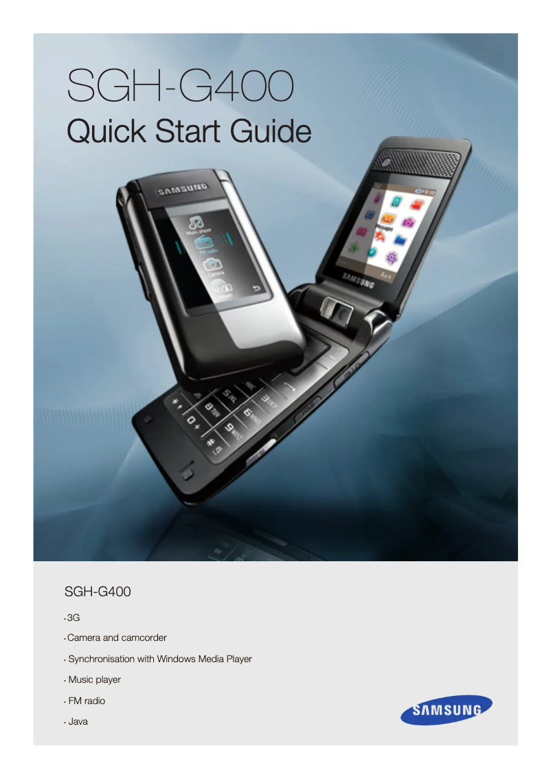 Page 1 of the manual Installation Guide Samsung SGH-G400