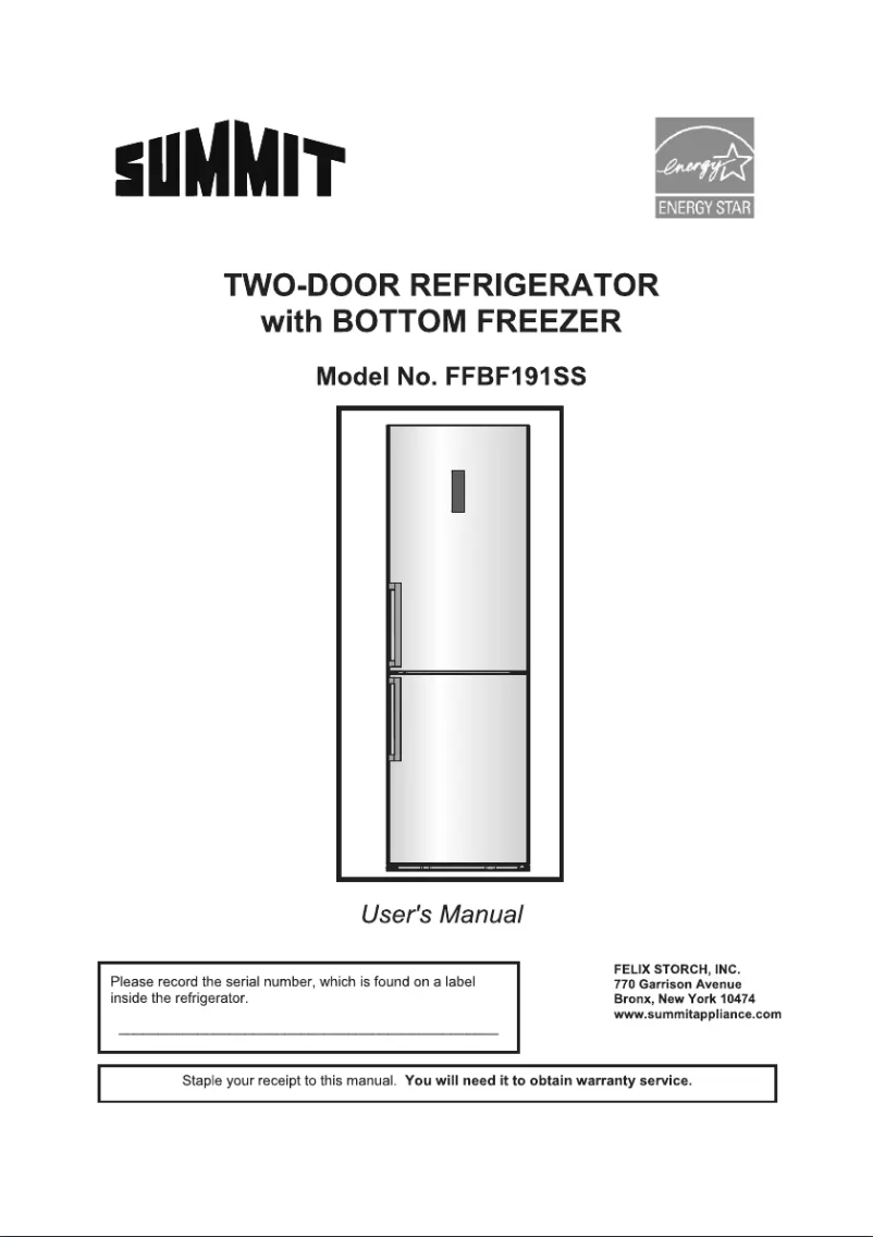 Page 1 of the manual User Manual Summit FFBF191SSLHD