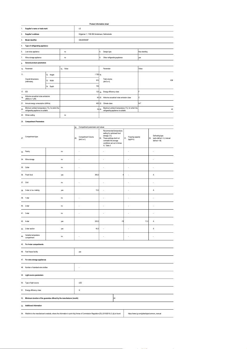 First page image of the manual for GMJ945NS9F