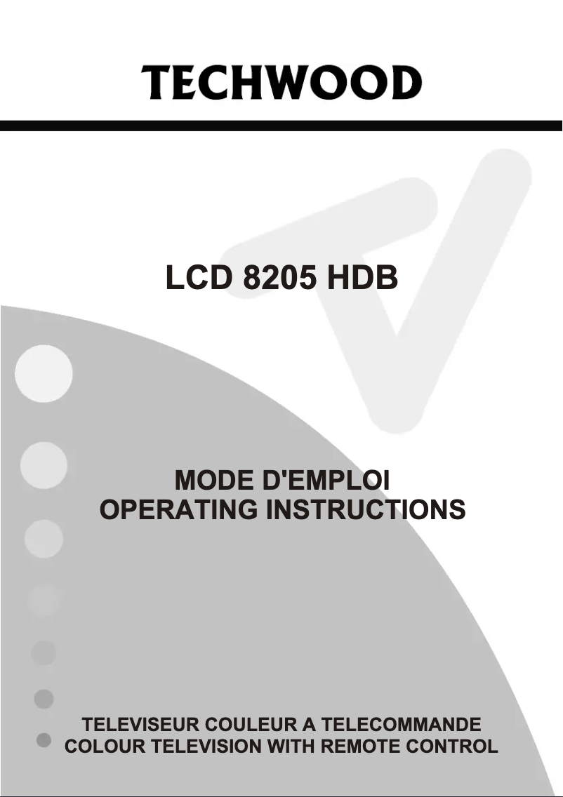 First page image of the manual for LCD8205HDB