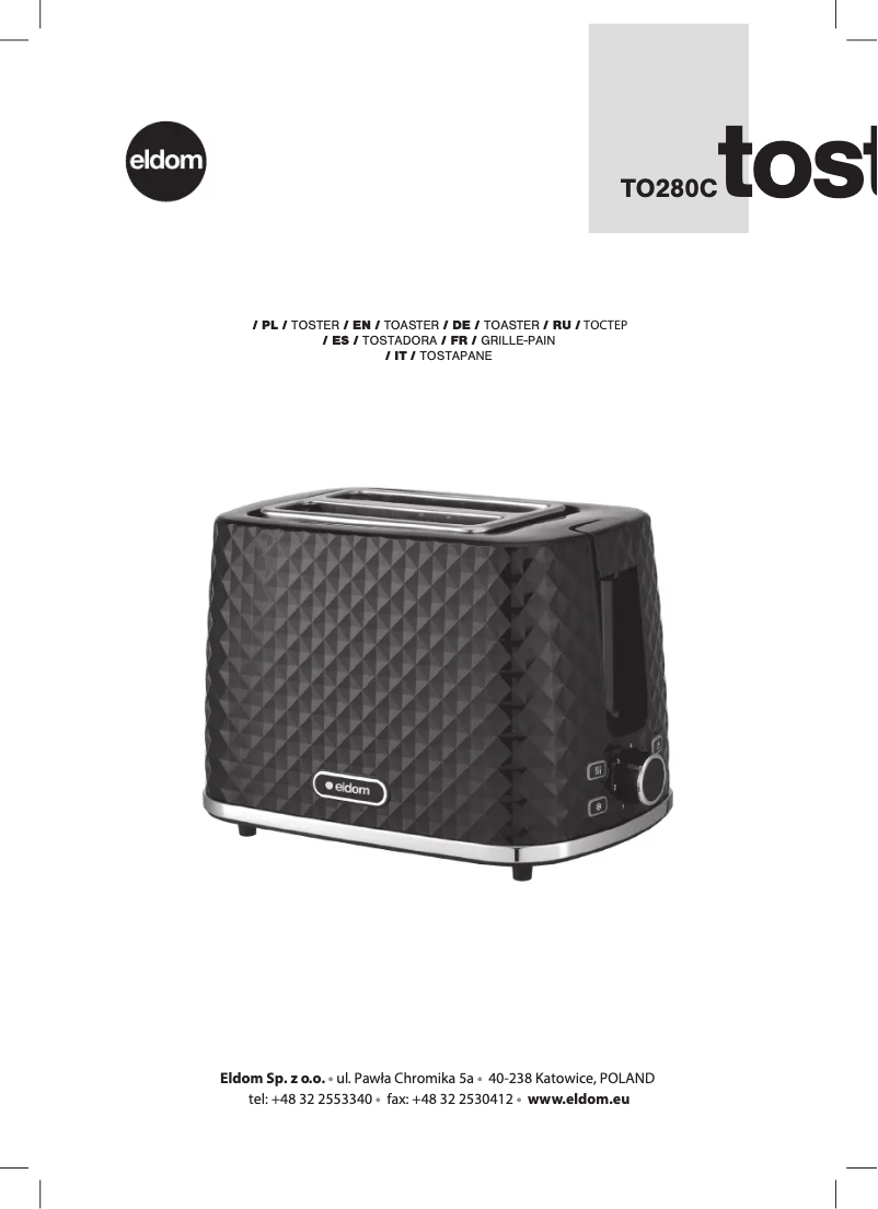 First page image of the manual for Tosti TO280C