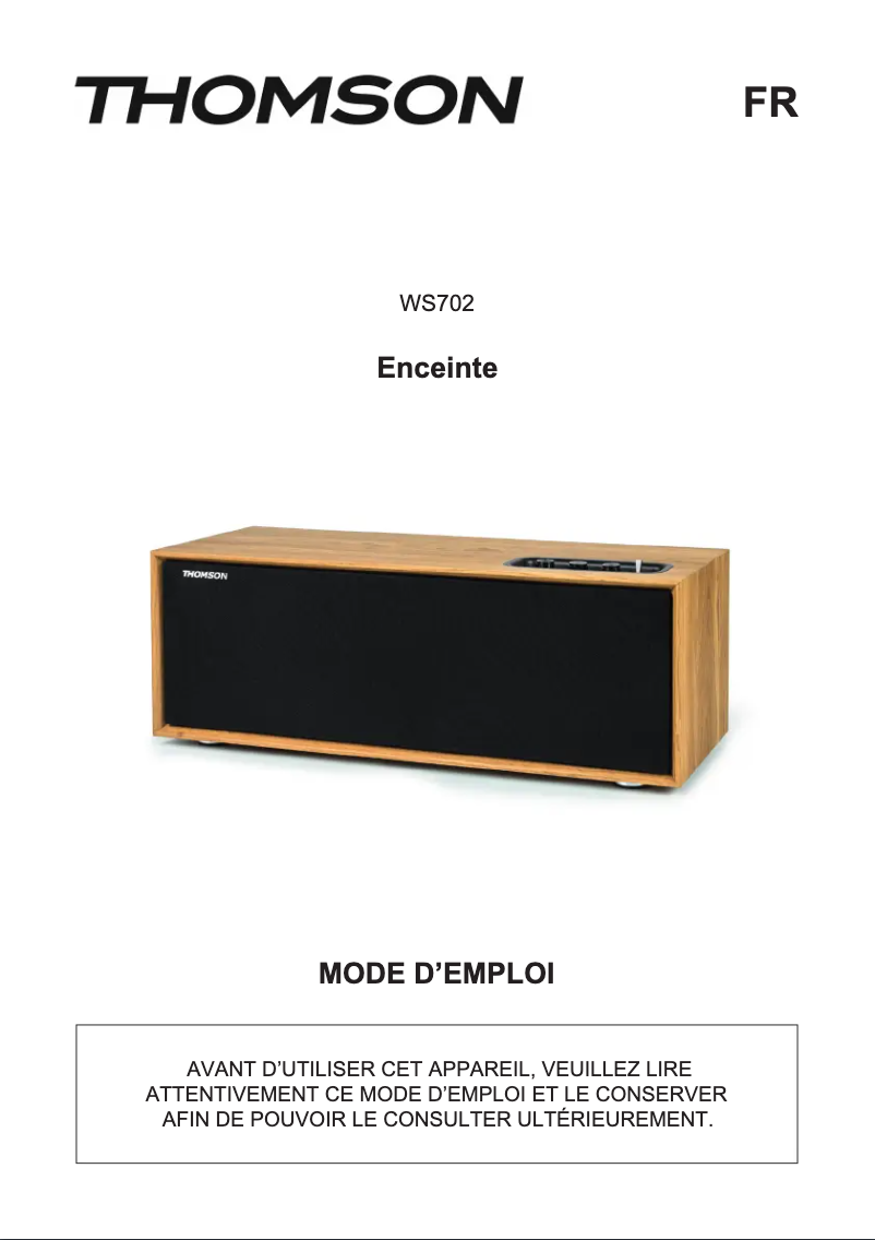 Page 1 of the manual User Manual Thomson WS702