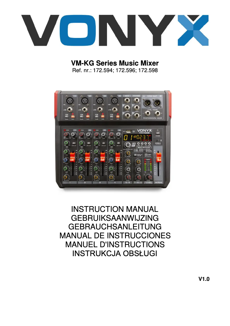 First page image of the manual for VM-KG08