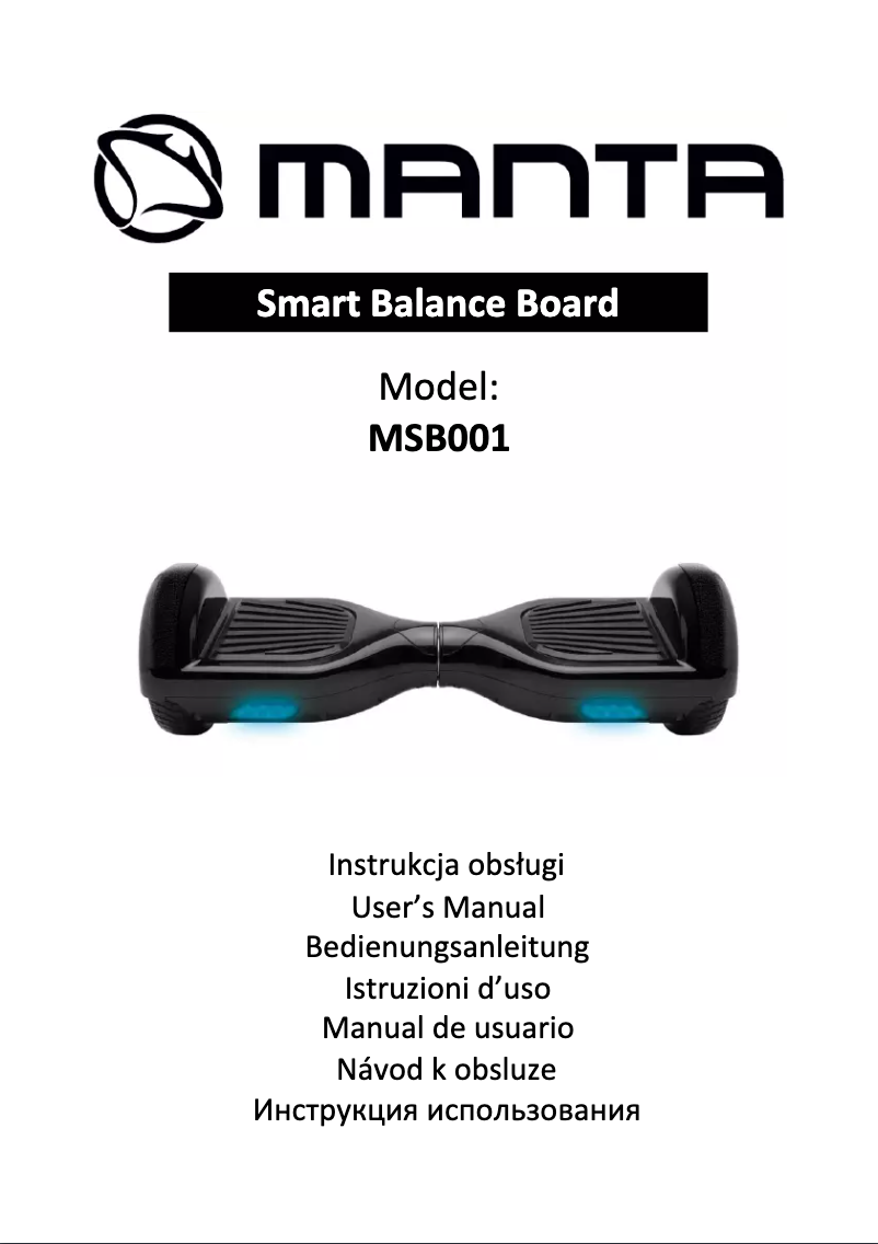 Page 1 of the manual User Manual Manta MSB001