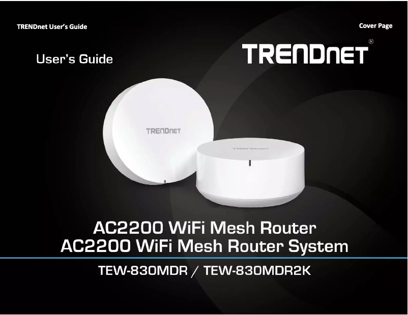 First page image of the manual for TEW-830MDR2K