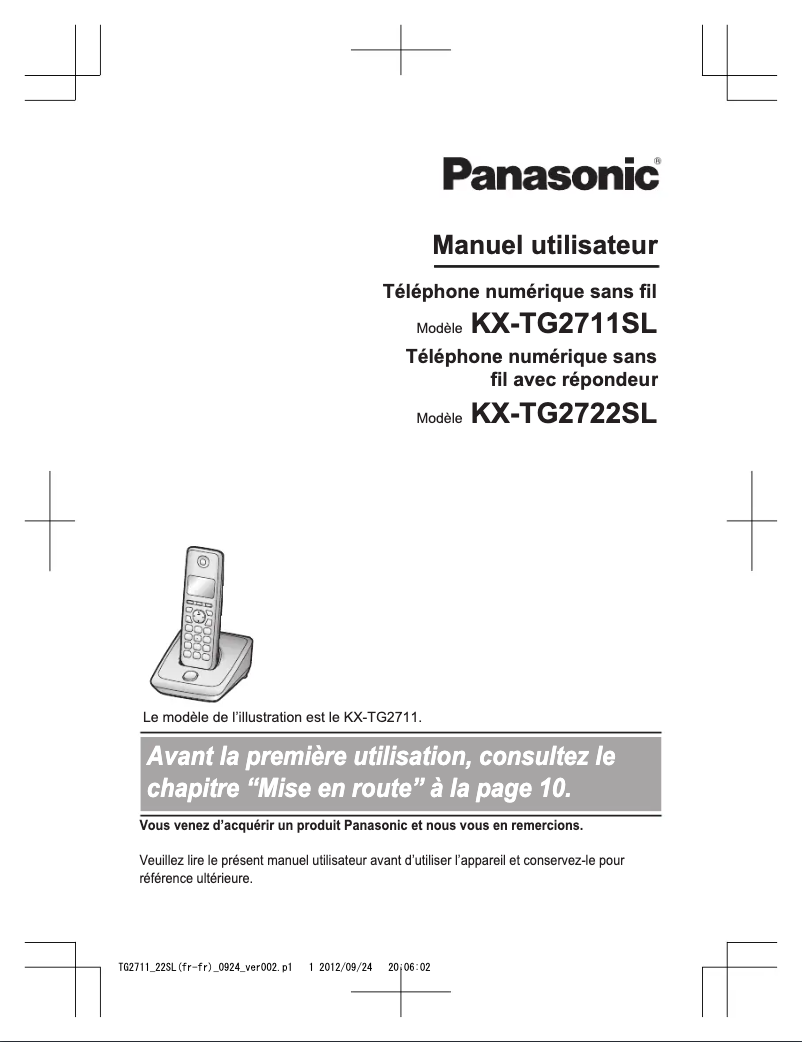 Page 1 of the manual User Manual Panasonic KX-TG2711