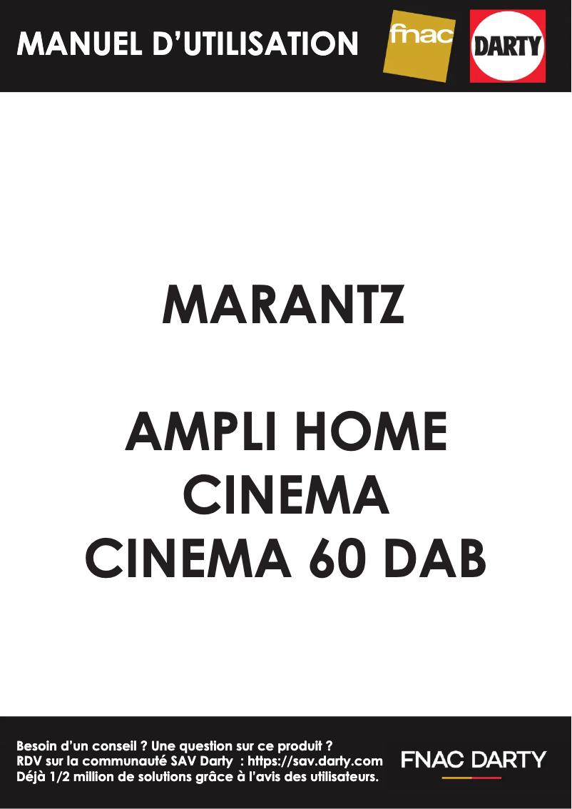 Page 1 of the manual User Manual Marantz Cinema 60 DAB