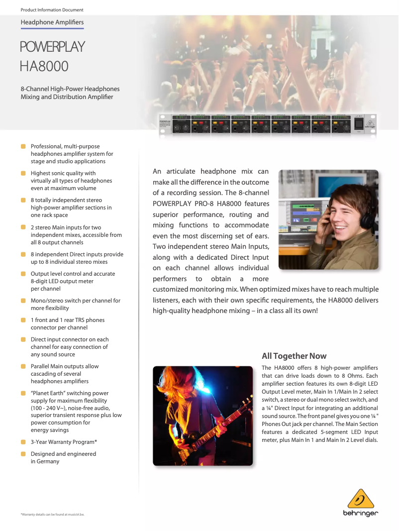 First page image of the manual for Powerplay Pro-8 HA8000