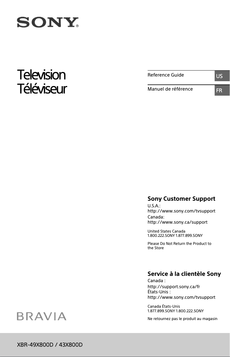 Page 1 of the manual User Manual Sony Bravia XBR-43X800D