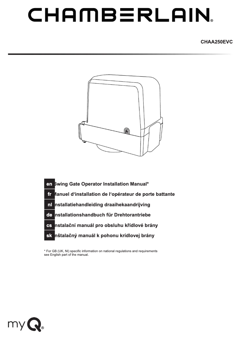 Image de la première page du manuel de l'appareil CHAA250EVC