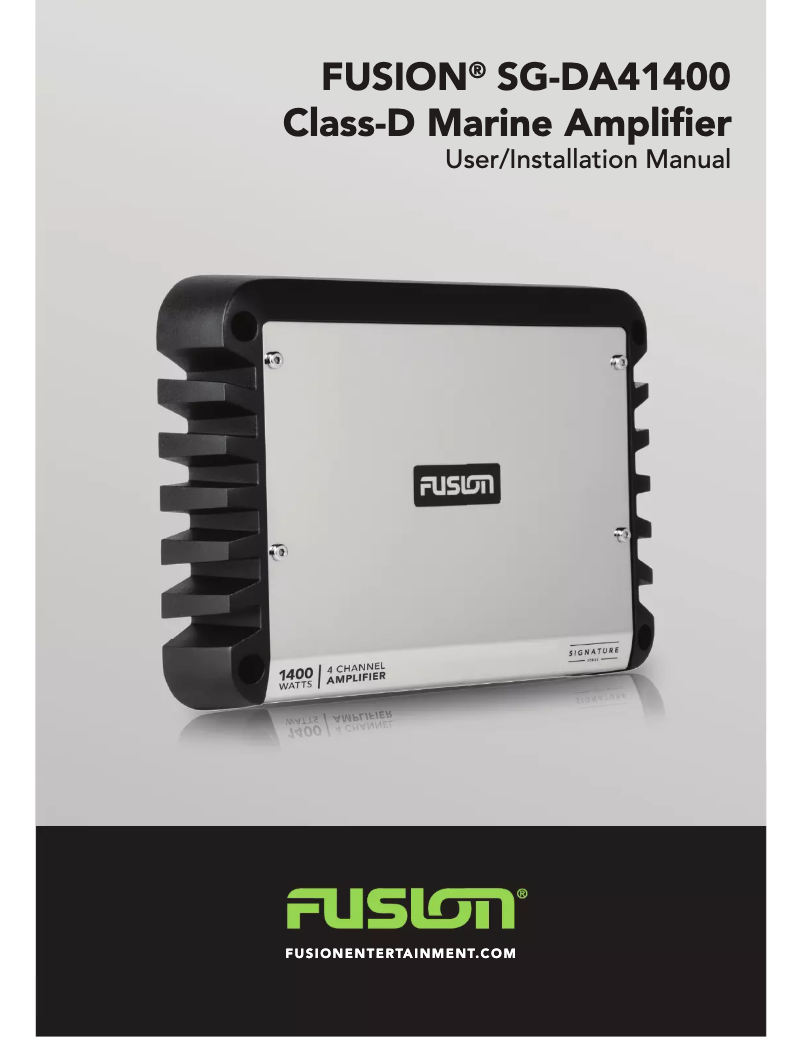 Page 1 of the manual User Manual Fusion SG-DA41400