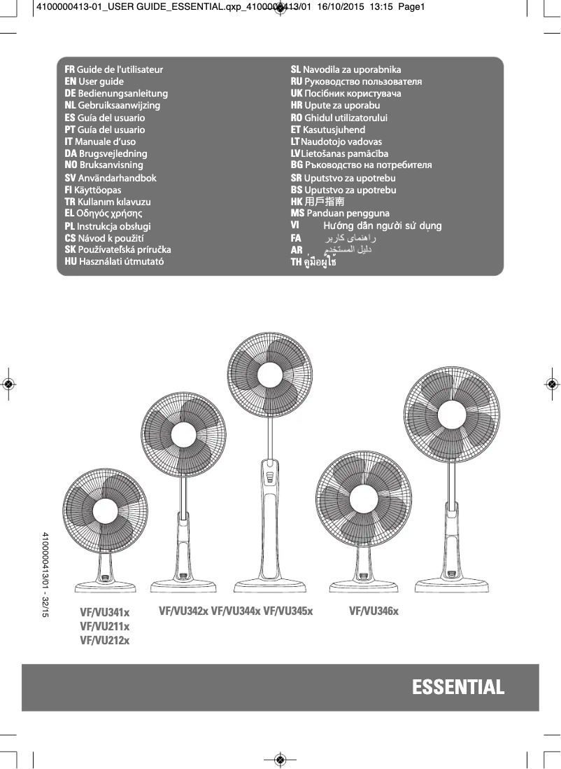 Page 1 of the manual User Manual Rowenta Essential VU2110