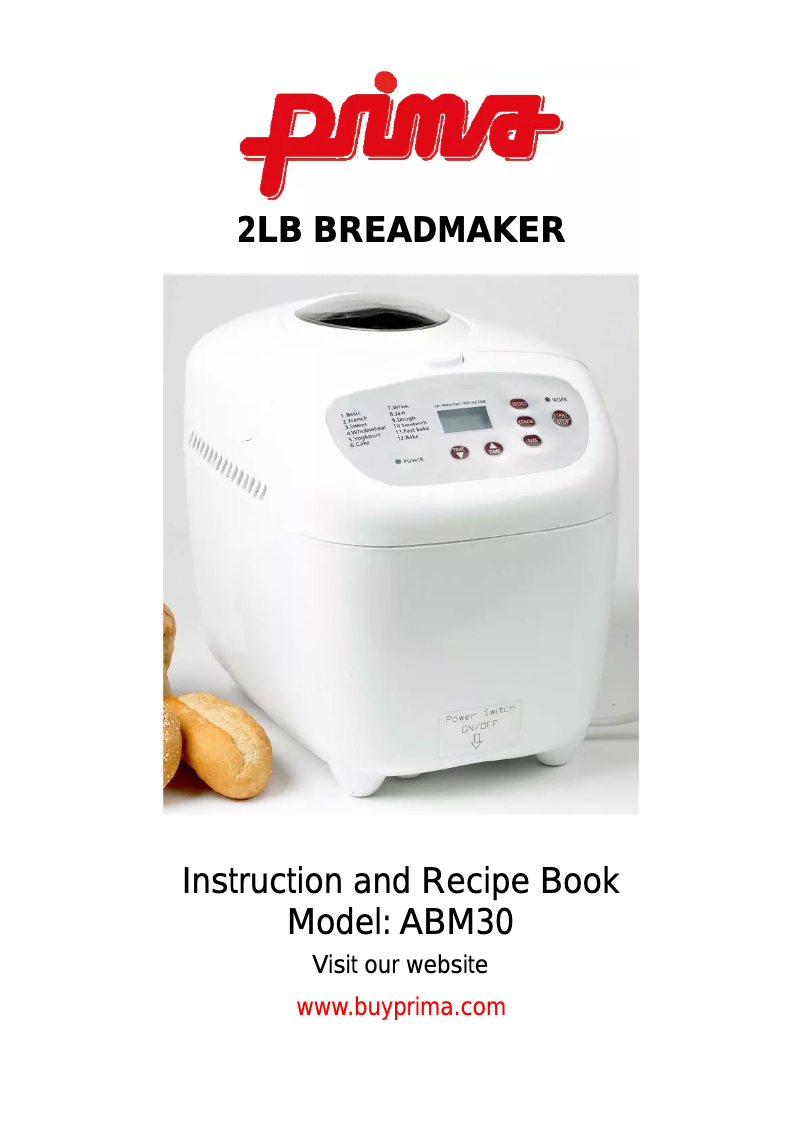 Page 1 of the manual User Manual Prima ABM30