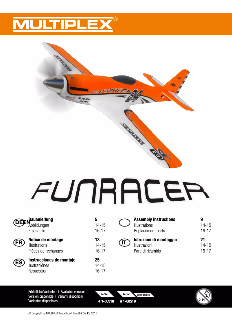 First page image of the manual for FunRacer