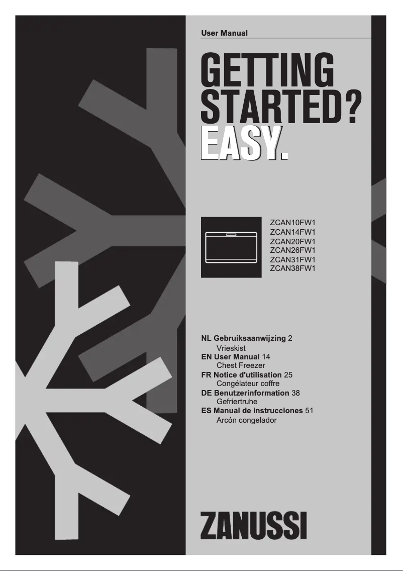 Page 1 of the manual User Manual Zanussi ZCAN20FW1