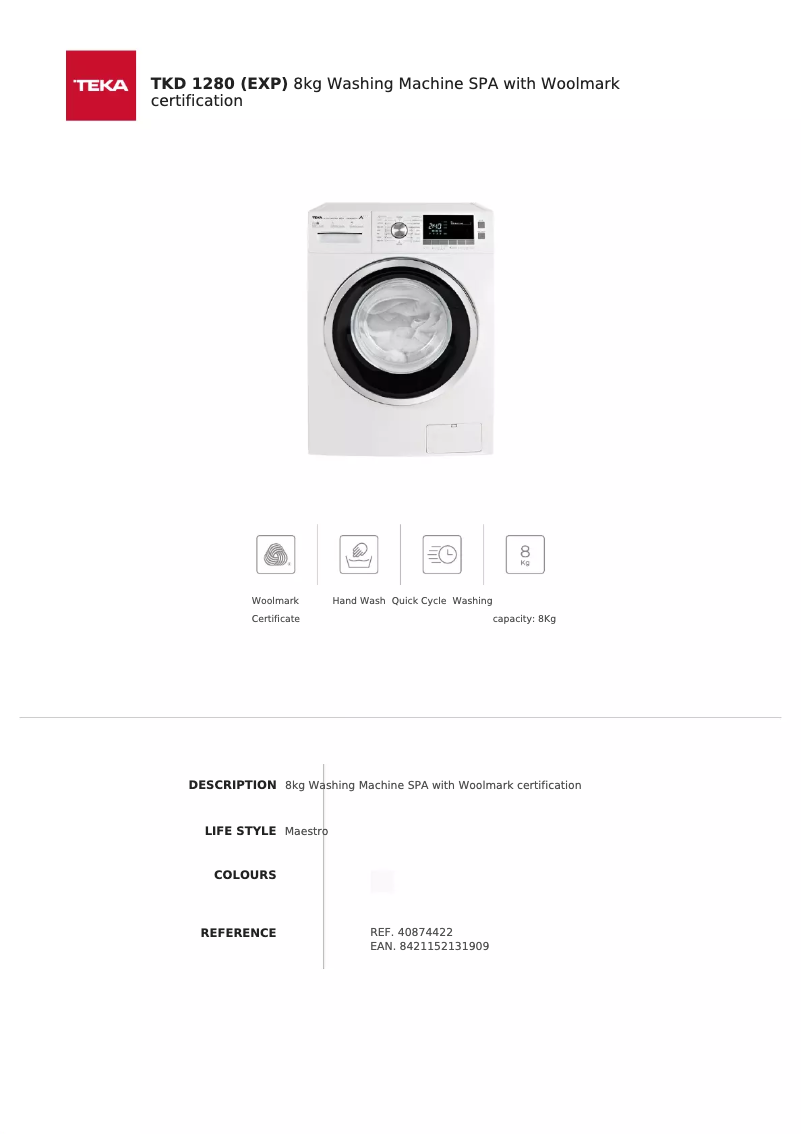 First page image of the manual for TKD 1280 EXP