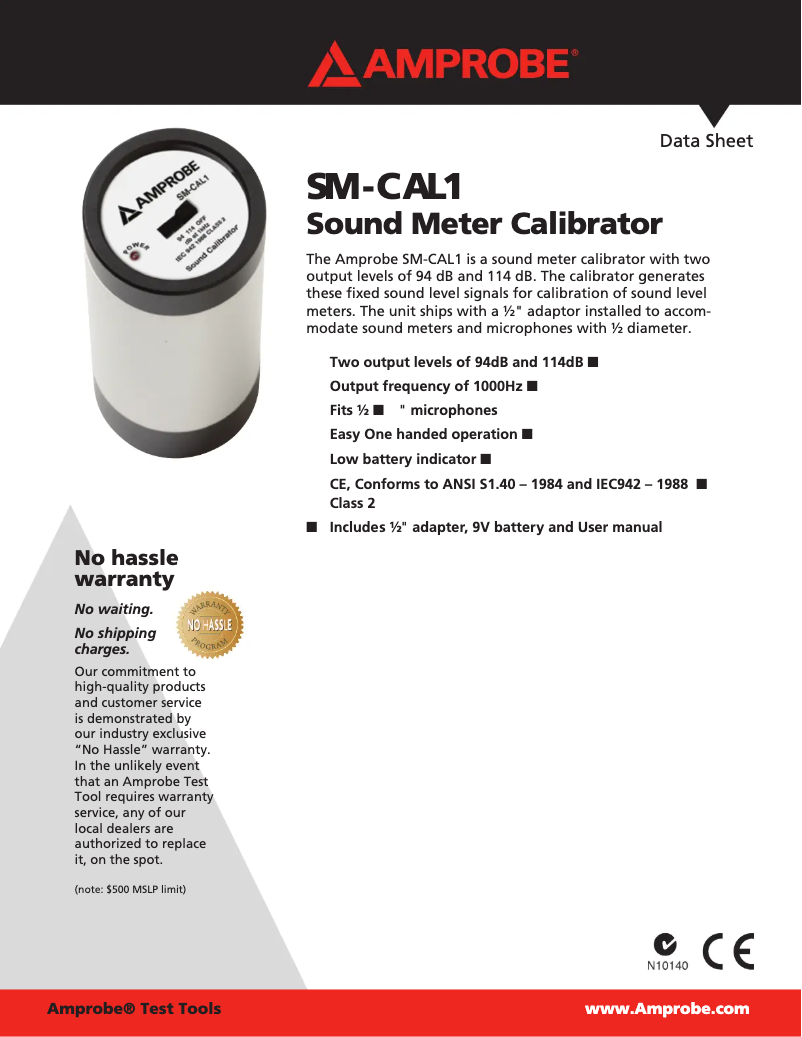 First page image of the manual for SM-CAL-1