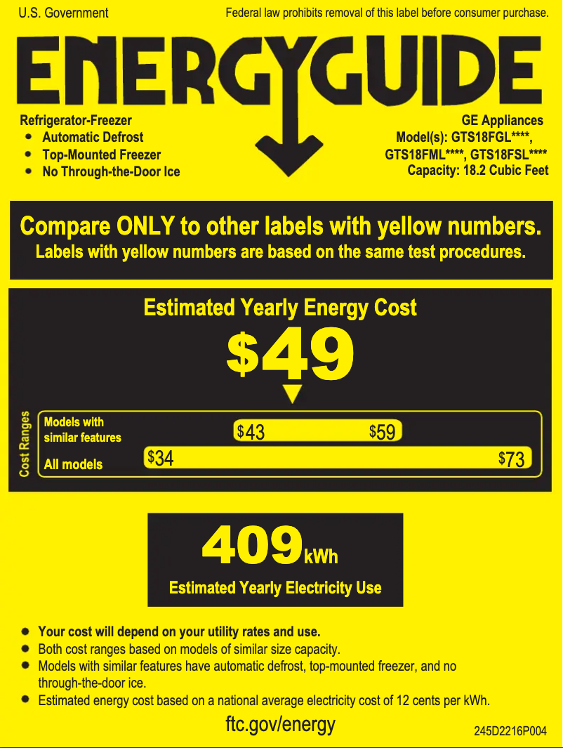 First page image of the manual for GTS18FSLSS