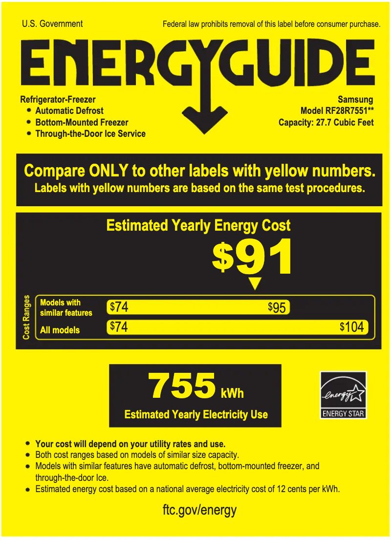 First page image of the manual for RF28R7551DT