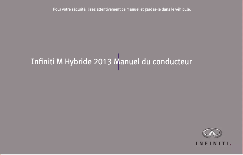 First page image of the manual for Q70 M Hybrid (2013)