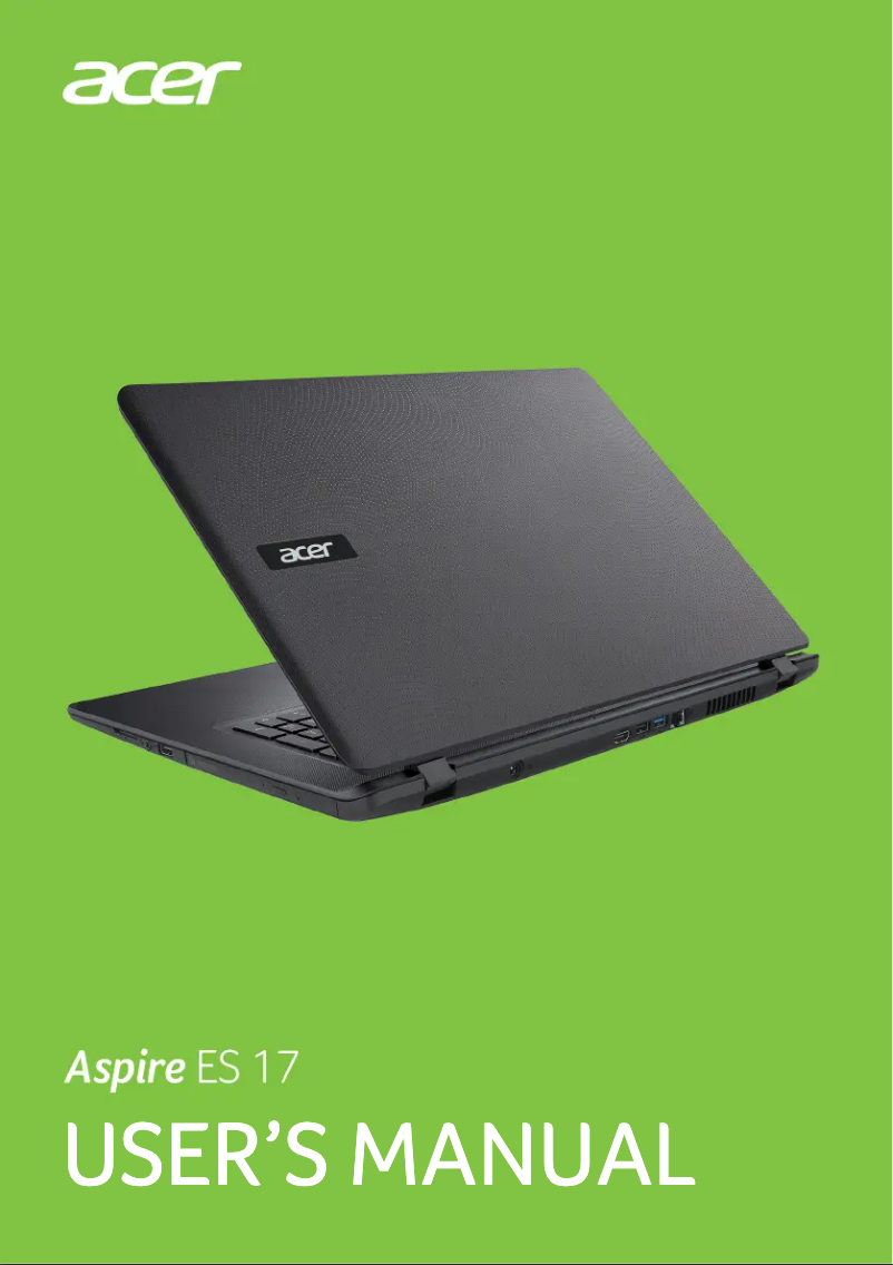 Page 1 of the manual User Manual Acer Aspire E17 ES1-732