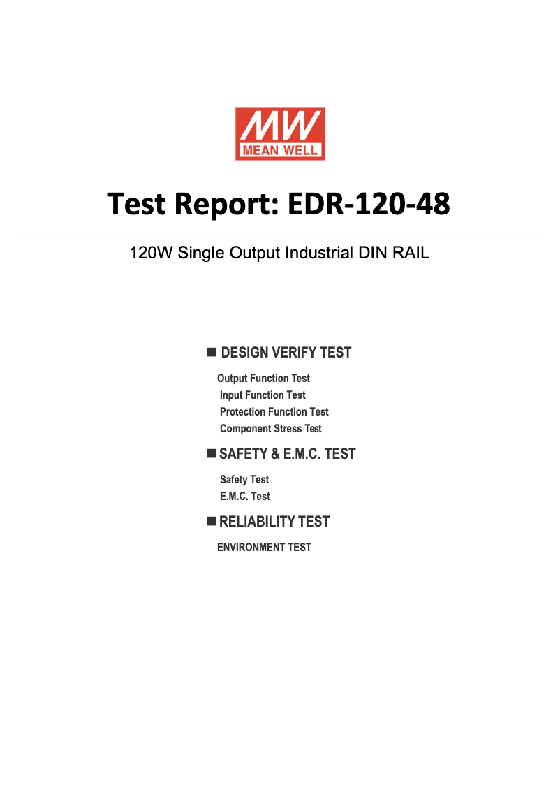 First page image of the manual for EDR-120-48