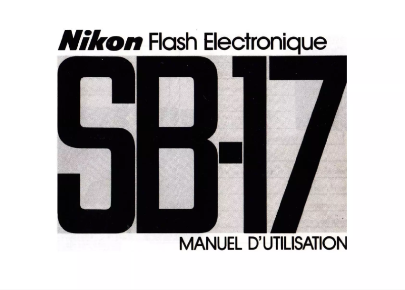 Page 1 of the manual User Manual Nikon SB-17