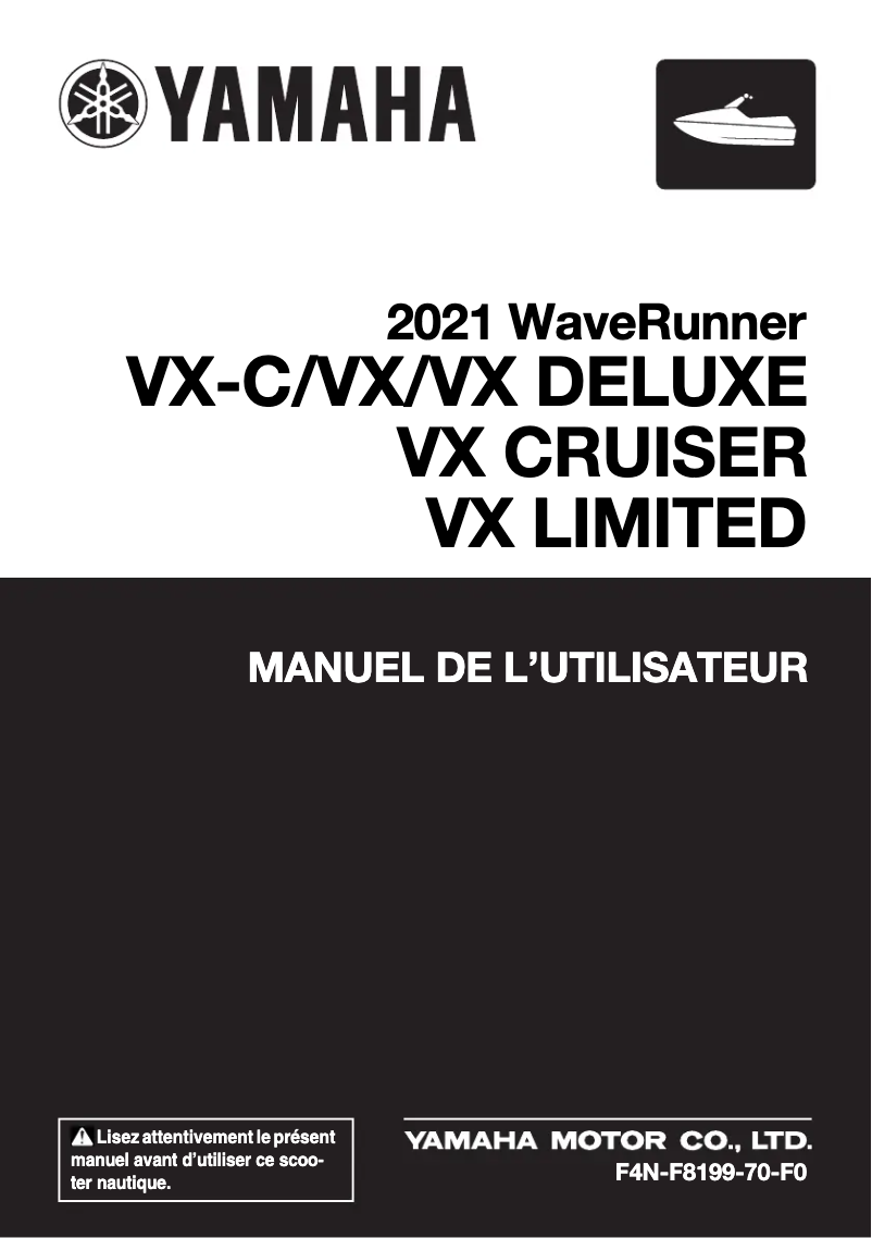 First page image of the manual for WaveRunner VX Cruiser (2021)