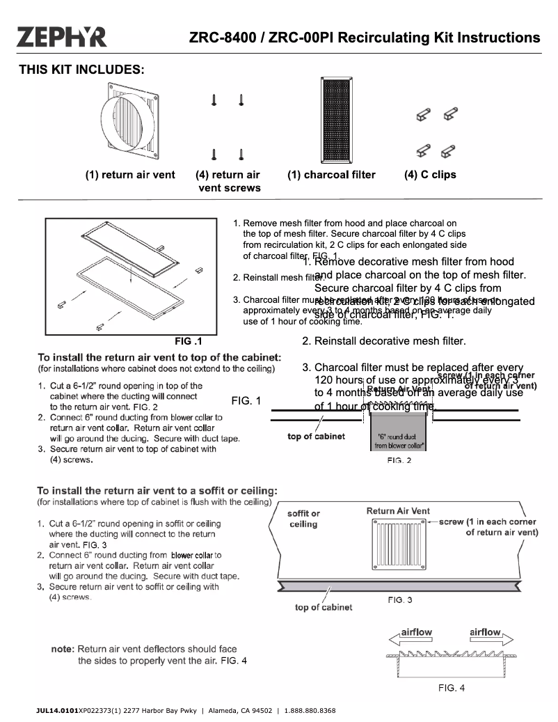 Page 1 of the manual User Manual Zephyr ZPIE24AW