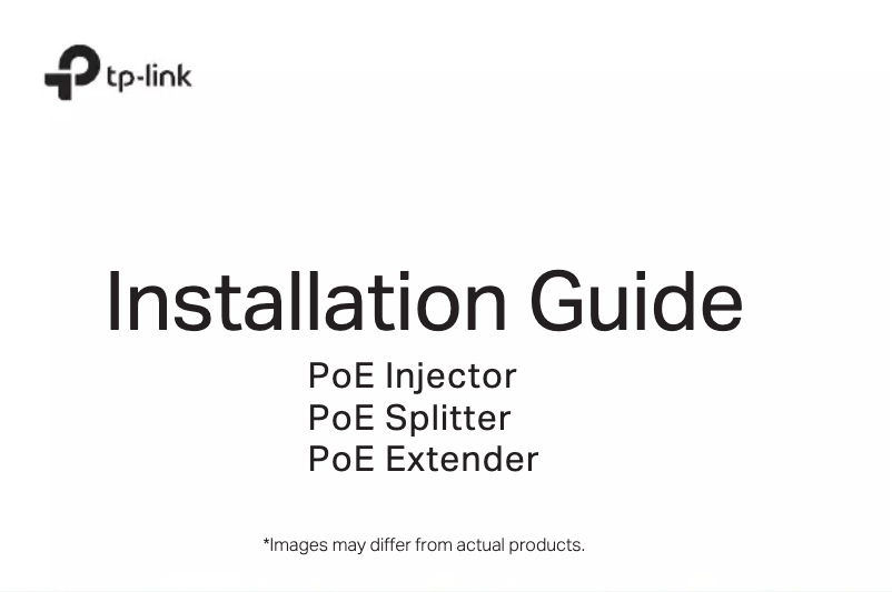 Page 1 of the manual Installation Guide TP-Link TL-POE200